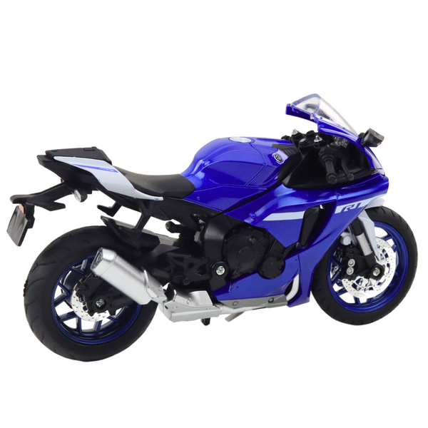 Sports Motorcycle Metal Lights Sounds Navy Blue R1 1:12