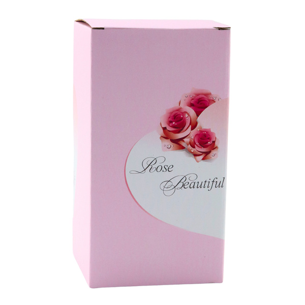 Ewige Rose in einer Glaskristallkuppel, bunte LED-Beleuchtung, 21x11cm