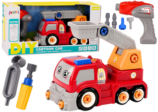 Cartoon Boom Truck To Disassemble DIY Red