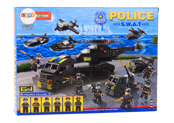 Police Set Building Blocks Police Military Figures 343 El. 6in1