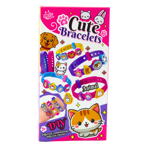 DIY Bracelet Set Animal Charms 4 Colorful Bracelets