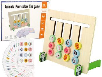 Vier Farben Tiere Zweiseitiges Puzzle Lernspiel aus Holz