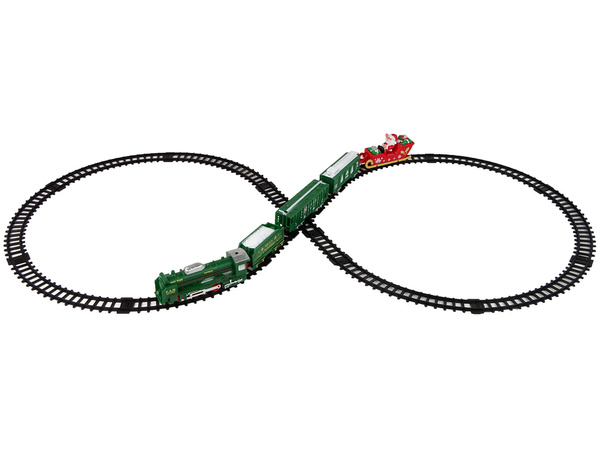 Weihnachtszug Zuglokomotive Gleise Weihnachtsmann Lichter