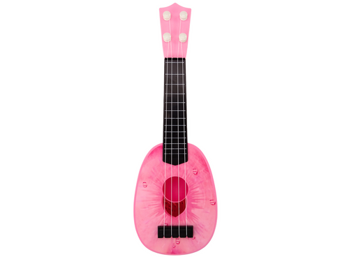 Ukulele für Kinder Mini-Gitarre 4 Saiten Pfirsich-Themengitarre Rosa 15″