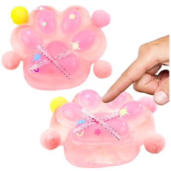 Katzenpfote Anti-Stress Sensorische Squishy Schleife Transparent
