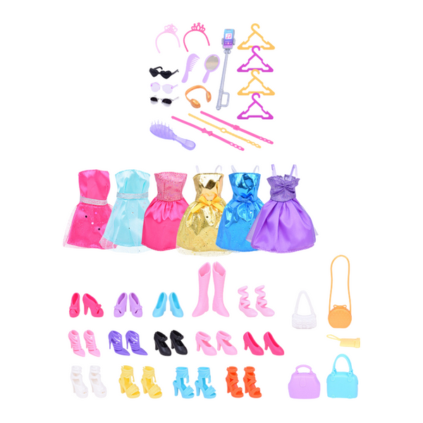 Large Fashion Set Anlily Collection Doll Dresses Accessories 65pcs.