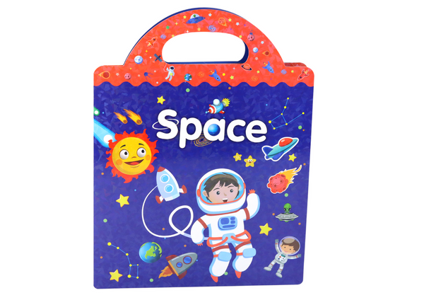 Set of Educational Stickers Space Learning English Book