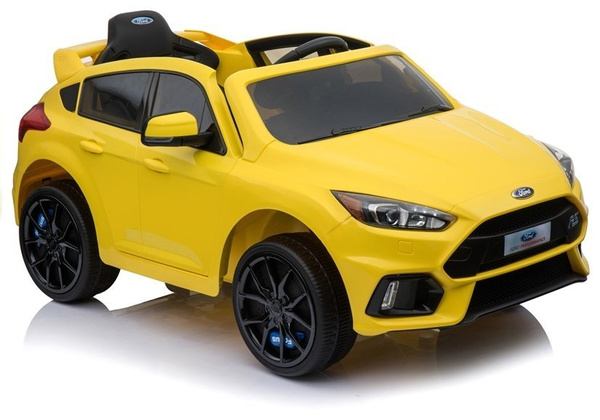 Kinderfahrzeug Ford Focus RS Gelb 2x45W 2,4G 5-Punkt-Sicherheitsgurte Fahrzeug