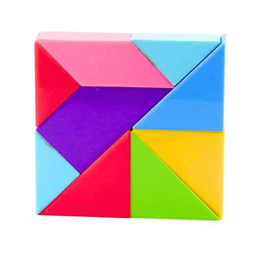 Klocki Magnetyczne Tangram Kolorowa Układanka Naklejki 9 el. 