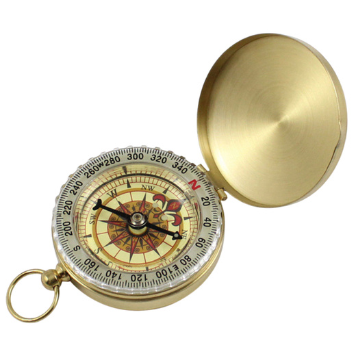 Brass Tourist Compass with Luminous Pointers Gold