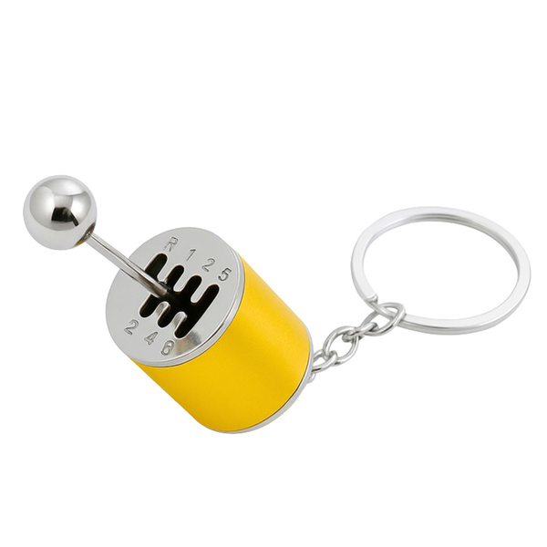 Metal Keychain Moving Gearbox Gold