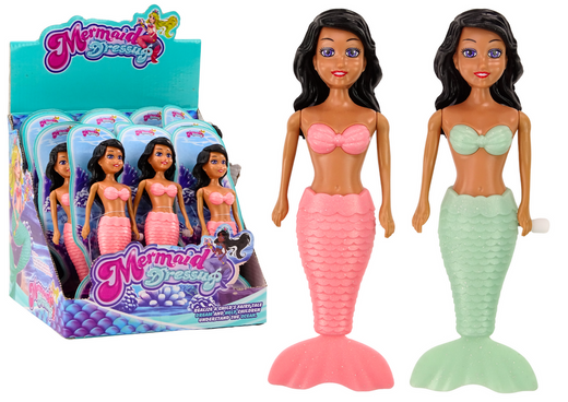 Wind-up Floating Water Mermaid Turquoise Pink Bath Doll MIX