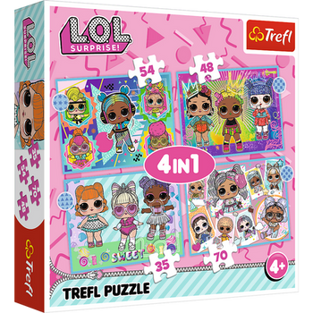 Puzzle – „4w1“ – Poznaj laleczki / MGA LOL Überraschung! Trefl 34613