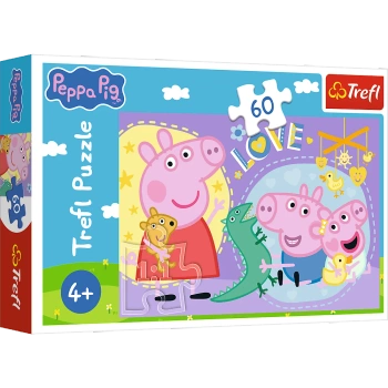 Puzzle - 60 - Szczęśliwa świnka - Świnka Peppa - Trefl 17414