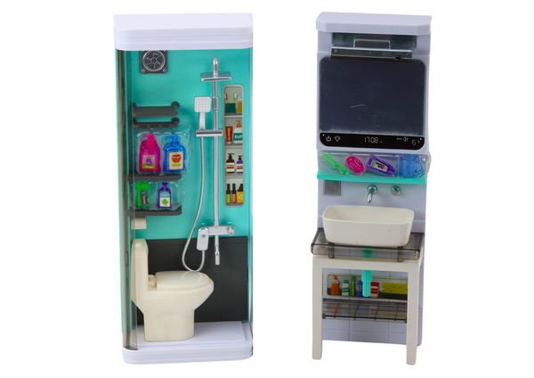 Bathroom Play Set 4in1 Shower Toilet Washing Machine Accessories