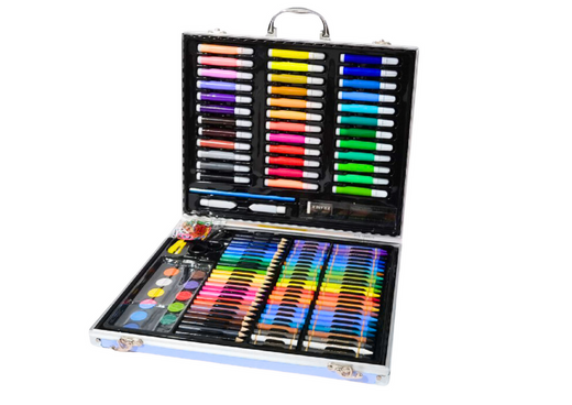 Art Set in a Suitcase with a Unicorn Blue 150 Pieces