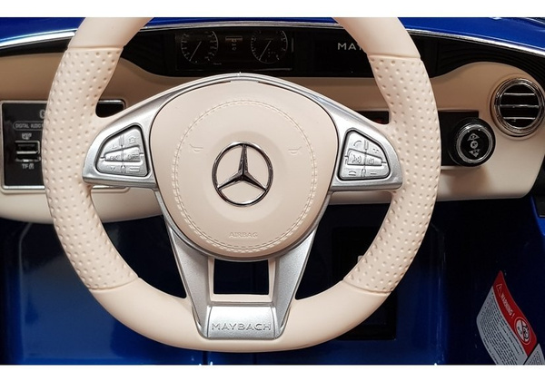 Kinderfahrzeug Mercedes Maybach Blau lackiert EVA-Reifen Ledersitz Auto