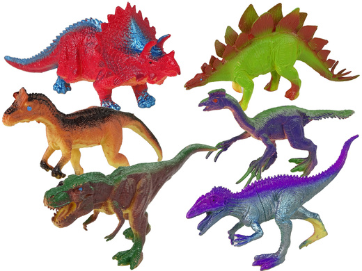 Dinosaur Figurines Colored 6 Pieces   