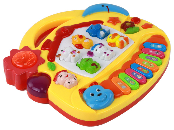 Musikalisches Klavier für Kinder, die Englisch lernen. Tiere