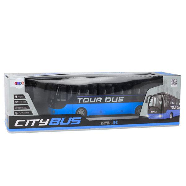 Remote Controlled Bus RC Remote Control Lights Blue 39cm