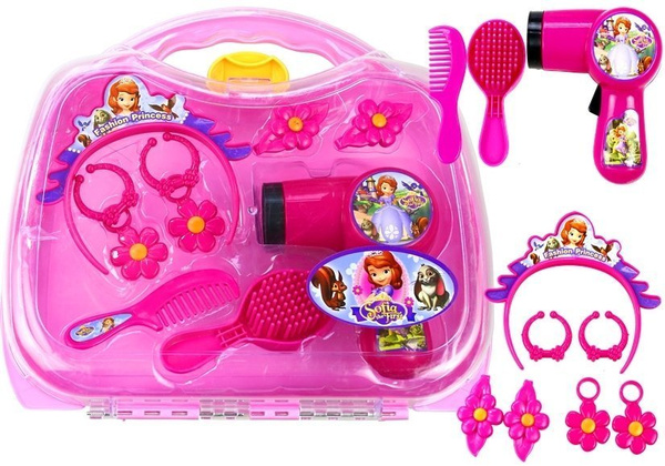 Princess in a Suitcase Set - Hair Dryer, Earrings, Headband, Pink