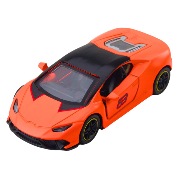 Sportwagen mit Rückziehmechanismus, Metallorange, Maßstab 1:43