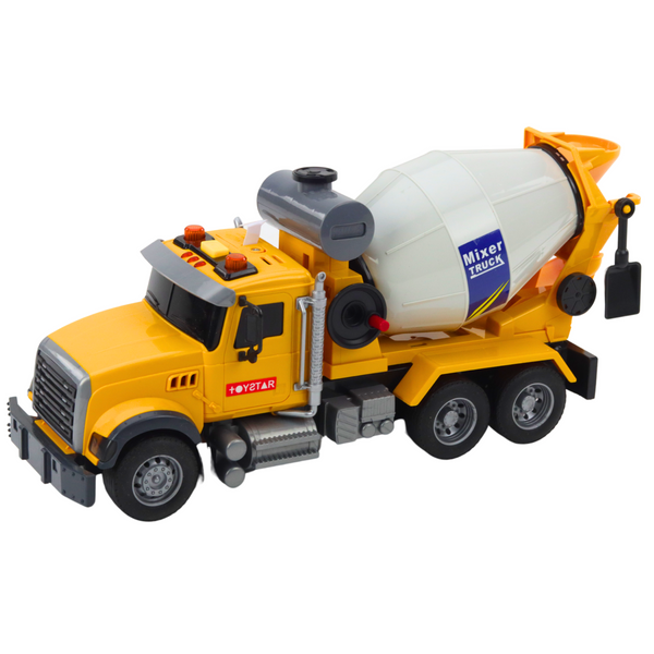 Truck Concrete Mixer Rotating Drum Lights Sounds Yellow