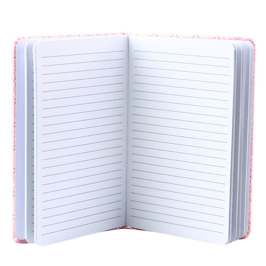 Notatnik W Linie Brokatowy Naszywki Różowy B6 80 Kartek