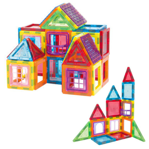 Magnetbaustein-Set, pädagogisch wertvoll, bunt, 70-teilig