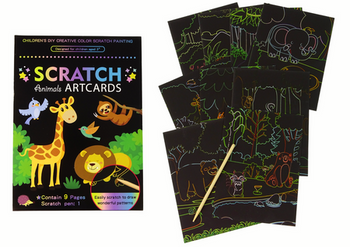 Scratch Coloring Book For Kids ZOO Animals