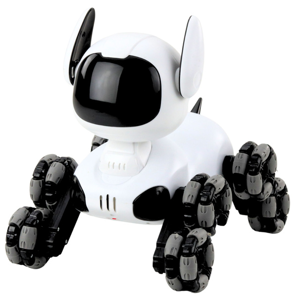 TOOBY Robot Dog Remote Controlled RC 360° Lights Sounds Black and White