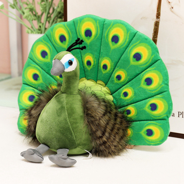 Plush Mascot Cuddly Toy Elegant Peacock Green 30cm
