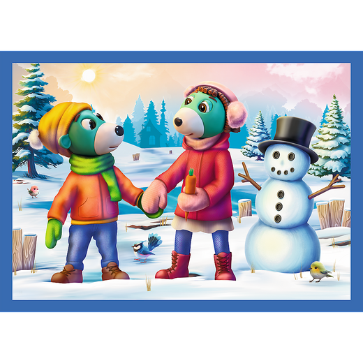 4-in-1 Puzzle – It's Snowing at the Trefliks' – Trefl 34657