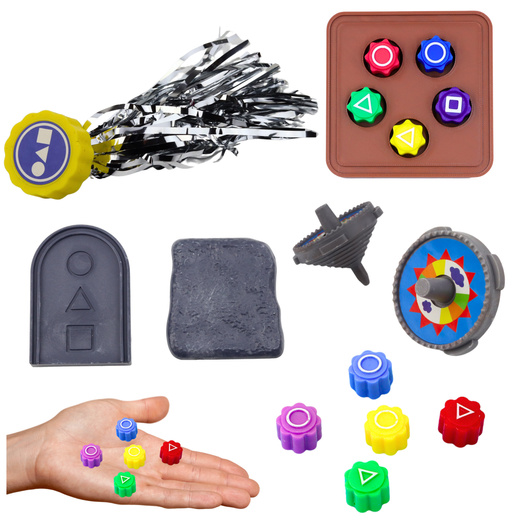 4er Set Tintenfischspiel Traditionelle koreanische Spiele Würfel Kreisel