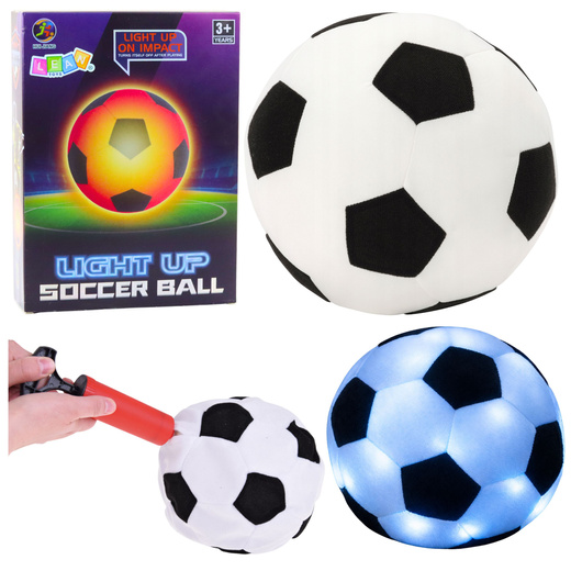 Lightweight Soccer Ball for Throwing and Kicking, Glowing Material, Black and White
