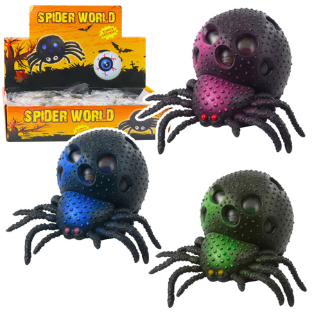 Spider Anti-Stress Squishy Toy with Gel Balls Black