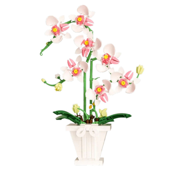 Orchideen-Bausteine Orchidee im Topf Rosa und Weiß 718 Stk.