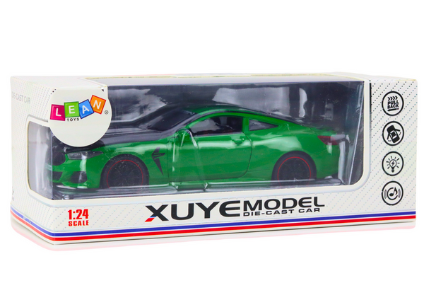 Sports Car Metal Friction Drive Openable Elements 1:24 Green