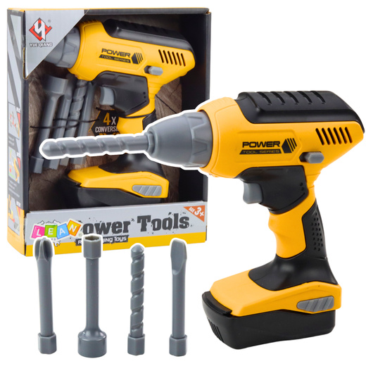 Battery Powered Drill Driver 4 Interchangeable Bits LED Light