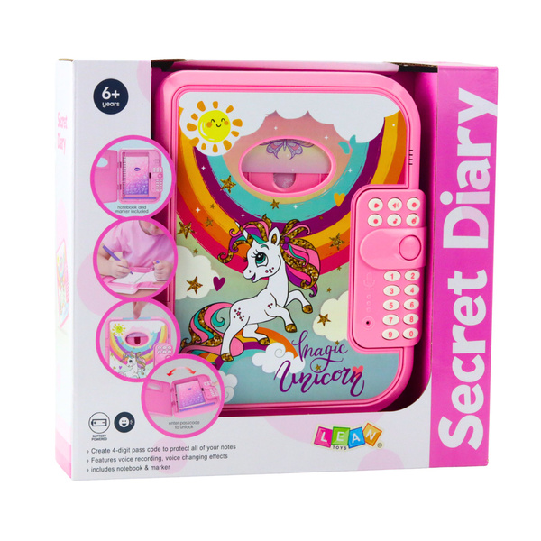 Tagebuch Notizbuch Code Einhorn Sprachaufnahme Quiz Melodien Rosa