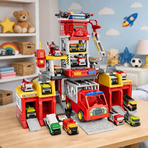 Fire Station Rescue Center Lights and Sounds Toy Set