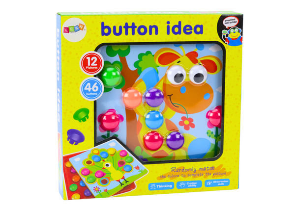 Picture Puzzle Colorful Buttons To Complete 12 Pictures