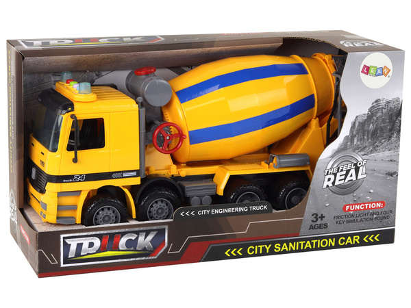 Concrete Mixer Orange Rotary Pear Sound Lights Construction Vehicle