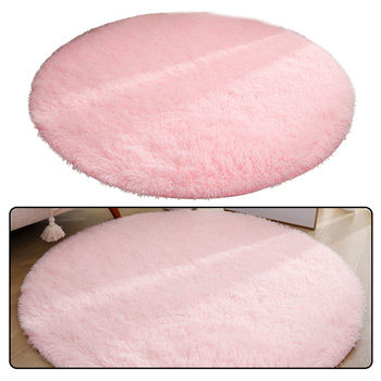 Plush Soft Round Rug Anti-slip Light Pink 122cm