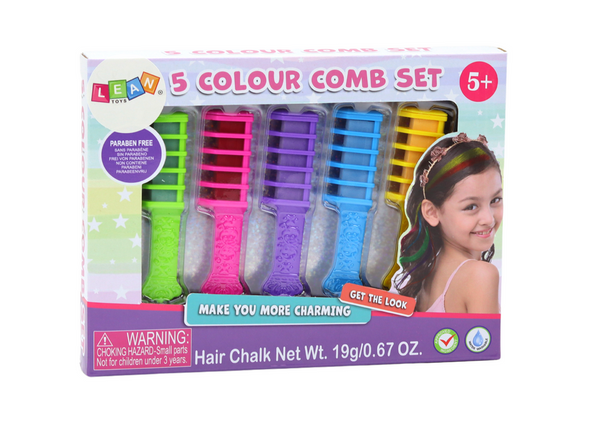 Hair Dyeing Comb Set Colored Chalk 5 pcs