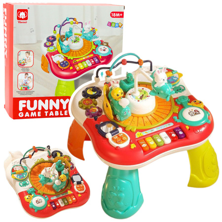 Lerntisch Interaktives Musikpanel Klavier 2 in 1 Rot