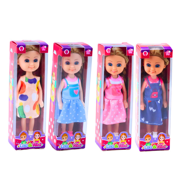 Mini Laleczka Z Długimi Włosami W Sukience 15cm Mix