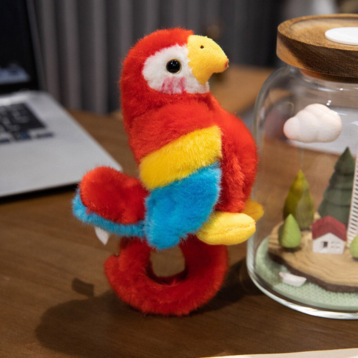 Plush Mascot Parrot Wristband Bracelet Hand Red