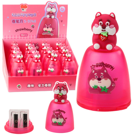 Sharpener For Thick And Thin Pencils With Container Pink