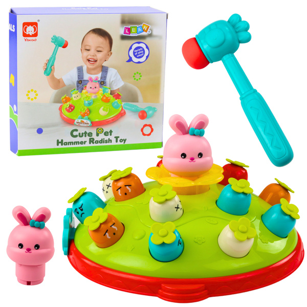 Arcade-Spiel Schlagen Sie mit einem Hammer auf das Karotten-Popup-Kaninchen